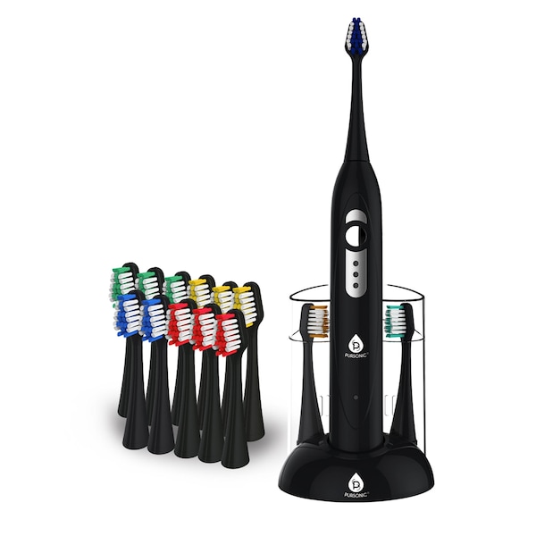 Puersonic Pursonic 15-Piece Electric Sonic Toothbrush in Black S430-BLK - main