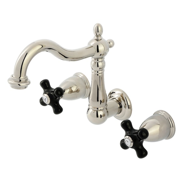 Kingston Brass Double-Handle Wall Mount Bathroom Faucet, Polished Nickel KS1256PKX - main