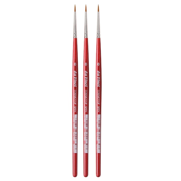 Da Vinci COSMOTOP-SPIN Silk painting Brush, Synthetic, Watercolor, Round, Size 0, 3PK VA-5580_0 - main