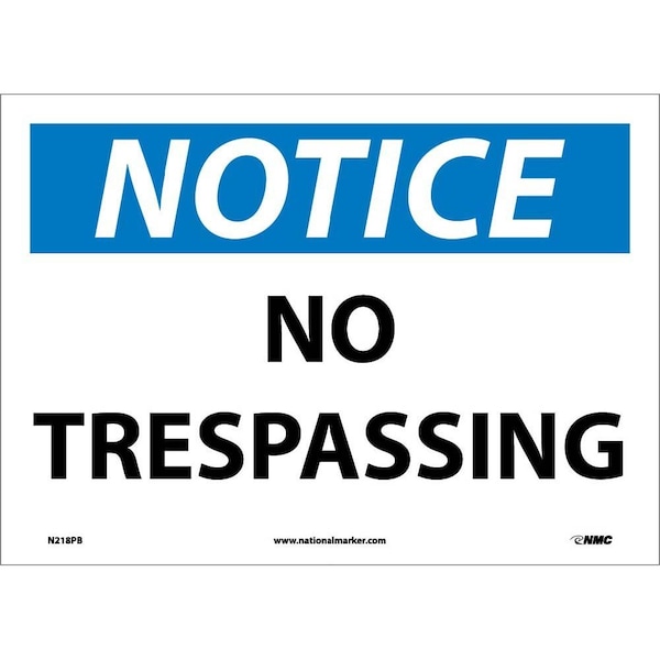 Nmc Notice No Trespassing Sign, N218PB N218PB - main