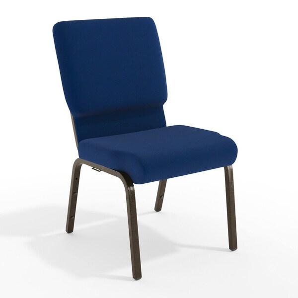 Flash Furniture 18.5"W Stacking Church Chair in Navy Blue Fabric, 4PK 4-XU-CH-60096-NVY-GG - main
