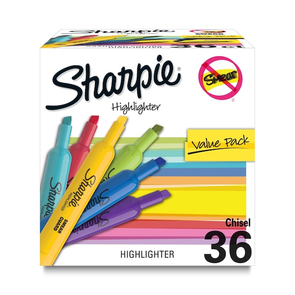 Sharpie Tank Highlighters, Assorted, 36PK 2157487 - main