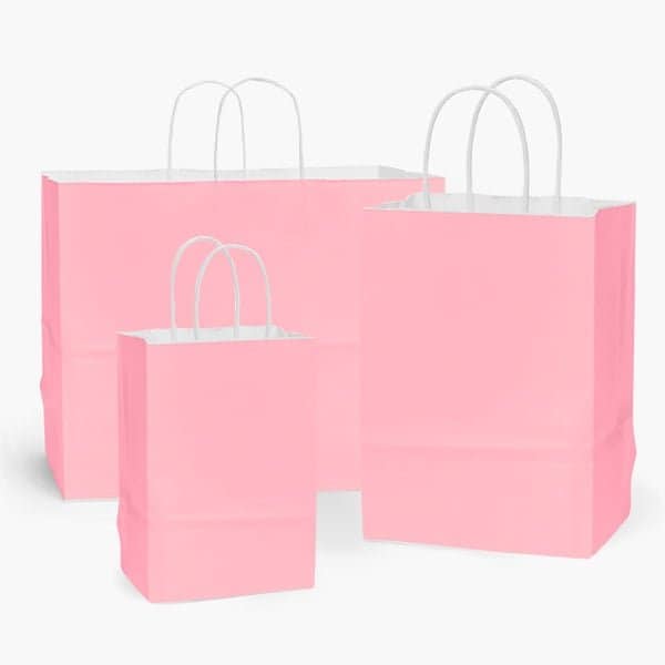 Nashville Wraps Pink White Kraft Shopping Bag Assortment, 125PK PIWA - main