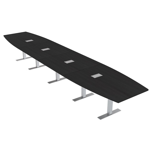 Skutchi Designs 20ft Conference Table With Power Unit | 20 Person Modular Boat Meeting Table | Harmony Series HAR-BOT-48X240-T-U999ST19-ESIL - main
