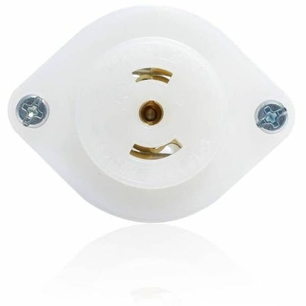 Leviton Midget Flanged Locking Receptacle, ML3-15R, 15 A, 125/250V AC, Single Phase, 3 Pole, Flush Mount ML3-PER - main