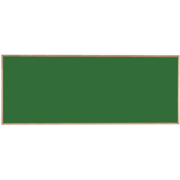 Aarco Porcelain on Steel Chalkboard Solid Oak Wood Frame 48"x120" Green OS48120G - main