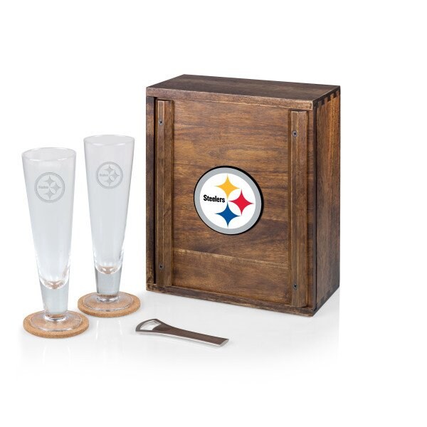 Picnic Time Family Of Brands NFL Pittsburgh Steelers - Pilsner Beer Glass Gift Set 602-06-512-257-2 - main