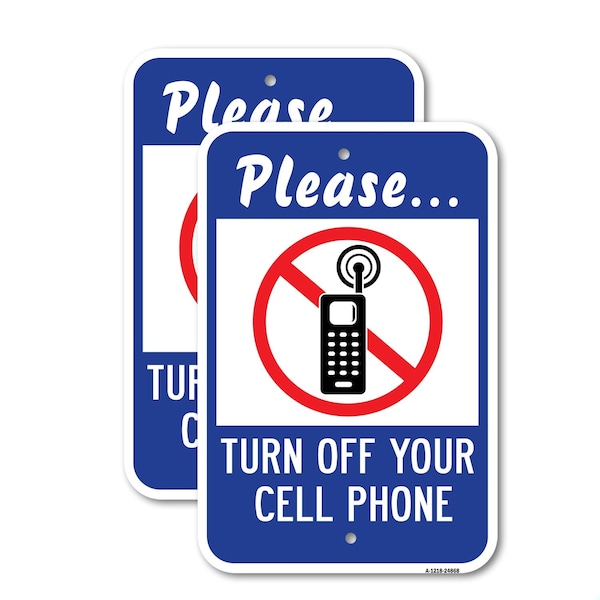 Signmission Please Turn Off Your Cell Phone, Heavy-Gauge Aluminum, 18" x 24", A-1824-24868 A-1824-24868 - main