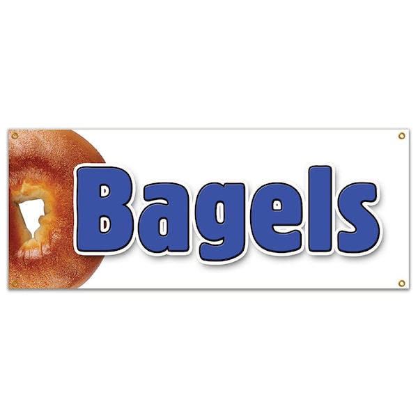 Signmission BAGELS 1 BANNER SIGN made fresh daily baked water bialys new york style B-Bagels 1 - main