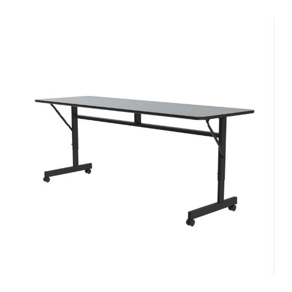 Correll Rectangle Econoline TFL Flip Top Table, 72 in W, 23 in to 31 in H, Particleboard Top, Gray Granite FTM2472TF-15 - main