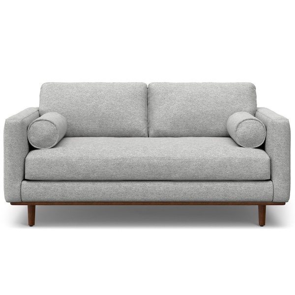 Homeroots 72" Gray Fabric Sofa With Brown Legs 640990 - main