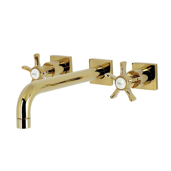 Kingston Brass Two-Handle Wall Mount Tub Faucet, Polished Brass KS6022NX - main