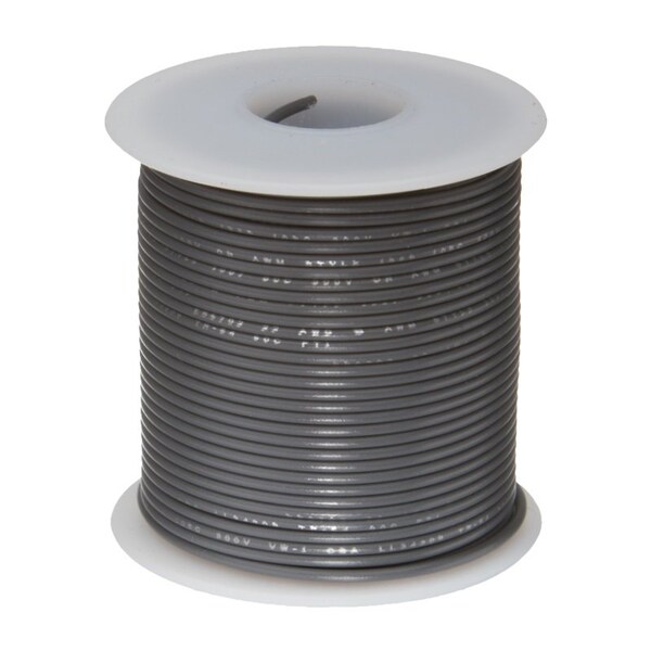 Remington Industries 28 AWG Gauge UL1061 Stranded Hook Up Wire, 300V, 0035 Diameter, Gray, 25 ft Length 28UL1061STRGRA25 - main
