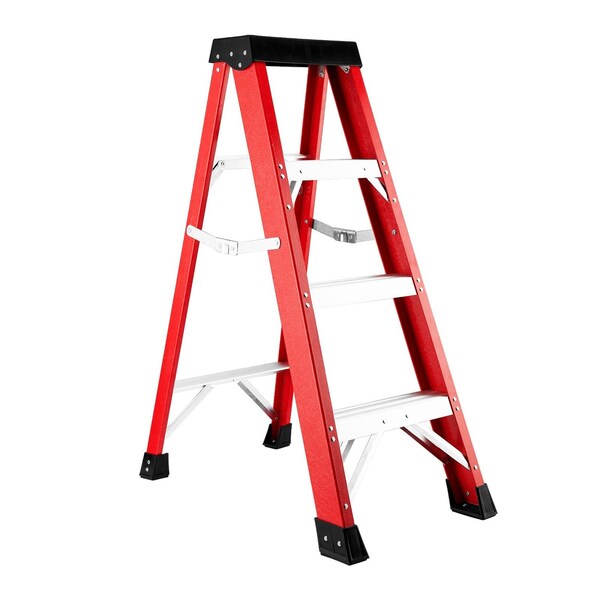 Wrightmaster 3.44 ft. Fiberglass Single-Sided Step Ladder, 9 ft. Reach, with Tool Holder, 330 lb. Load Capacity ZOR-P376653 - main