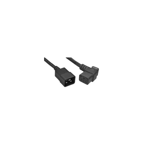 Cable Wholesale Heavy Duty Server Power Extension Cord, Black, C20 to C19(Right Angle), 12AWG/3C, 20 Amp, 10 foot 10W3-41610 - main