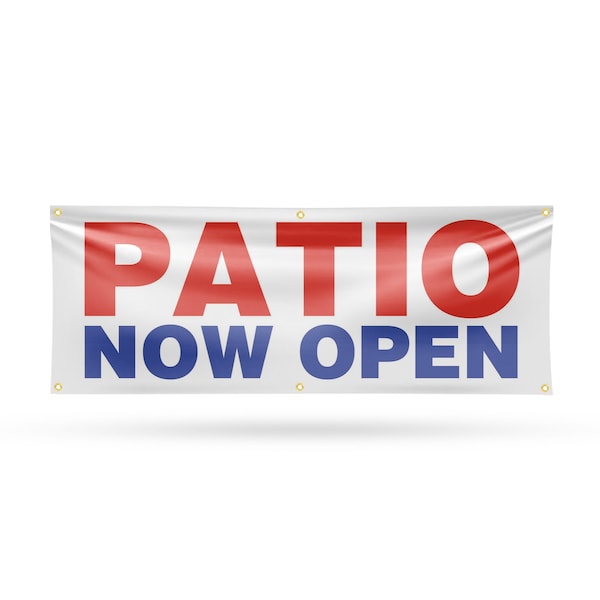 Signmission Patio Now Open, 24 Inch x 72 Inch, Vinyl Banner B-72-30780 - main