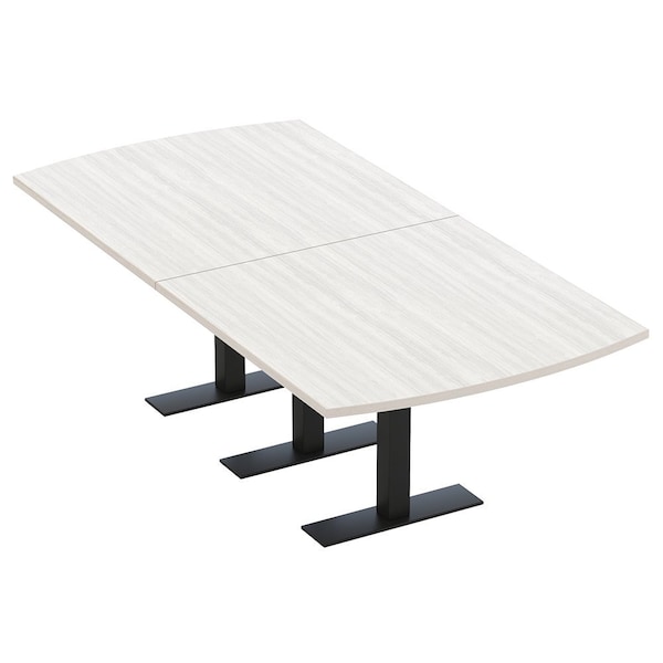 Skutchi Designs 8ft Arc Rectangle Conference Table With Power | Harmony Series | Person Meeting Room Table HAR-AREC-48X96-T.BK-WA7976-NA - main
