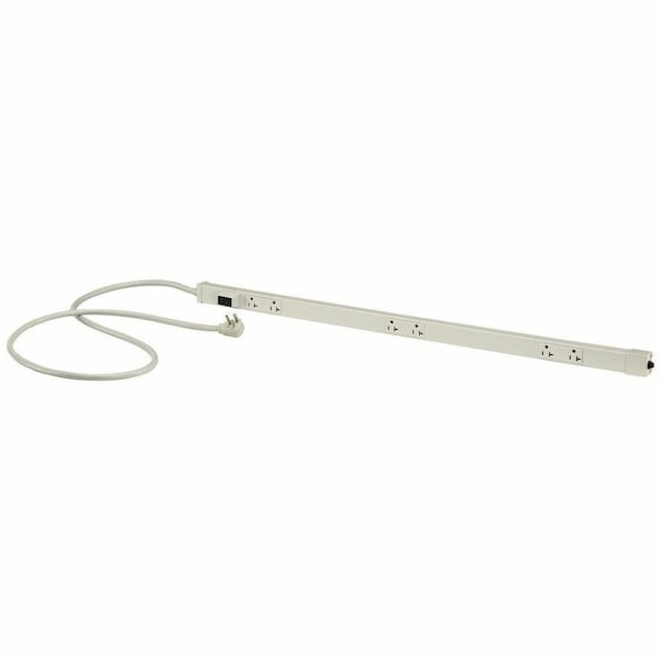 Hubbell Wiring Device-Kellems Outlet Strip, Switched, 6 5-15R, 5-20P, 6 ft., White PT203112P - main