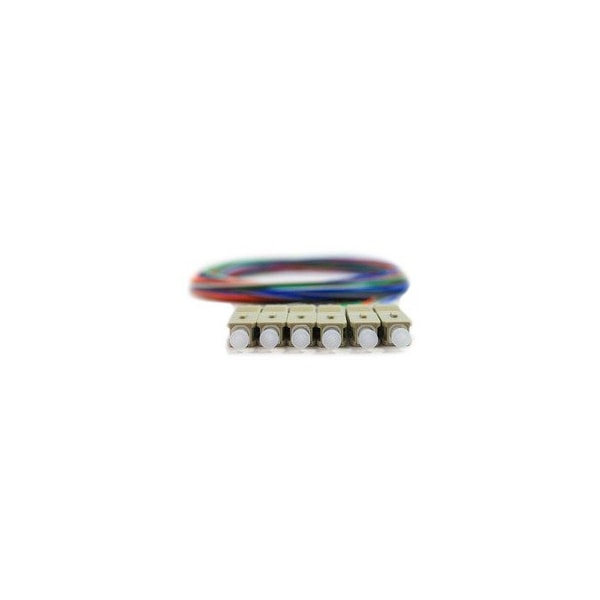 Cable Wholesale 6 Strand Fiber Pigtail, OM1 - 62.5/125, Multmode Beige Boot SC/PC connectors, 3 meter 15F1-10006 - main