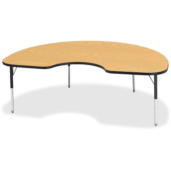 Jonti-Craft Berries Kidney Activity Table, 48 in. x 72 in., E-height, Oak/Black/Black 6423JCE210 - main
