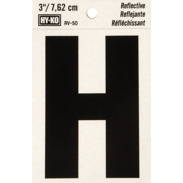 Hy-Ko Vinyl 3'' Reflective Adhesive Letter H RV-50H - main