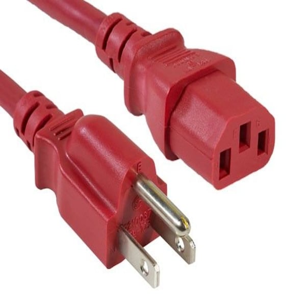 Sanoxy 2 PACK 2ft 18 AWG Universal Power Cord IEC320 C13 to NEMA 5-15P, Red SNX-CBL-LDR-PW130-7202 - main