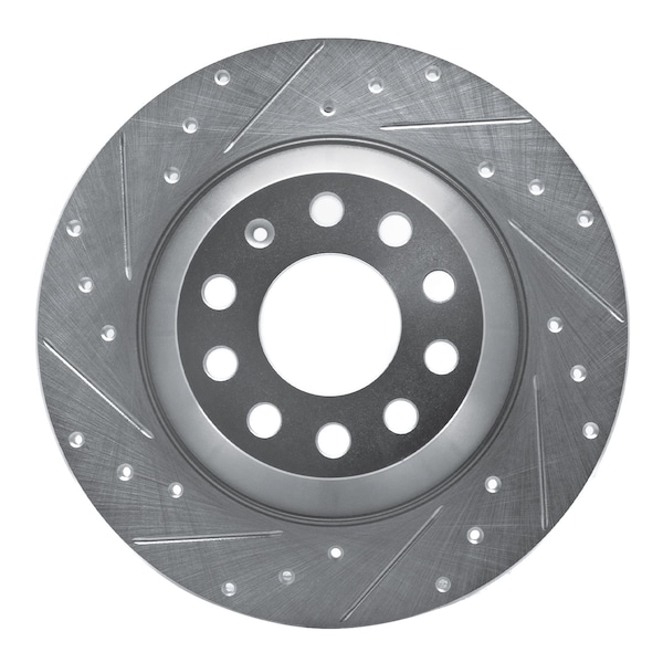 Dynamic Friction Co DFC Brake Rotor - Drilled and Slotted - Silver 631-73042L - main