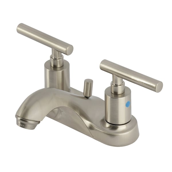 Kingston Brass Double-Handle 4" Centerset Bathroom Faucet with Pop-Up Drain, Brushed Nickel FB5628CML - main