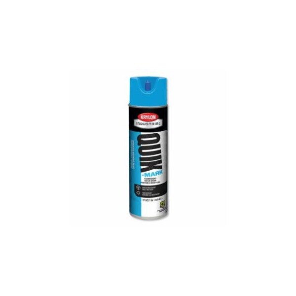 Krylon Industrial Quik-Mark, Fluorescent Inverted Marking Paint, 17 oz Cap Vol, 20 oz Aerosol Can, Caution Blue, 12PK 425-A03620004 - main