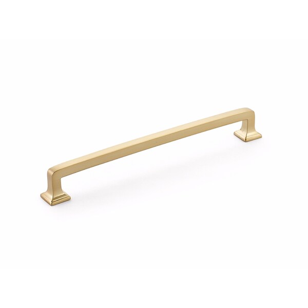 Schaub 8in Center to Center Menlo Park Cabinet Pull Signature Satin Brass Finish 536-SSB - main