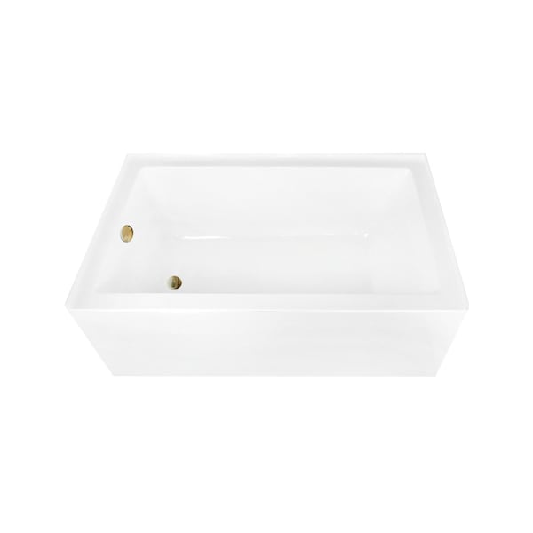 Kingston Brass 60-Inch Acrylic Rectangular 3-Wall Alcove Tub Combo with Waste and Overflow Drain, Left Hand Drain CVTAP603622L7 - main