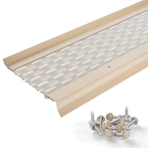 Waterlock Micromesh 6" Half Round Aluminum/SS Gutter Guard, Eggshell, 25ft WM-6HR-025-EGG - main