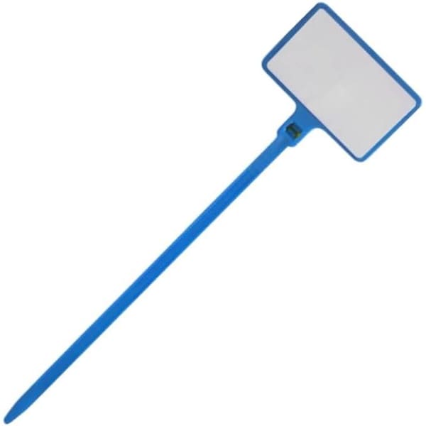 Kable Kontrol Write On Zip Tie Tags, 6in L, 1-7/8in x 1-1/8in Flag Size, 100Pcs, Blue, 100PK CTWO-WF-6-40-BL - main