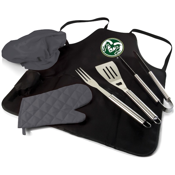 Picnic Time Family Of Brands NCAA Colorado State Rams BBQ Apron Tote Pro Grill Set, Heavy Duty BBQ Apron For Men 635-88-179-134-0 - main