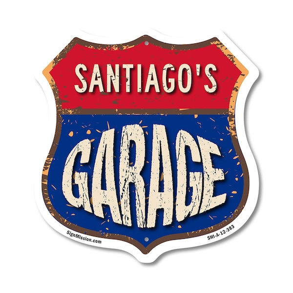 Signmission Santiago's Garage, 12 Inch X 12 Inch, Aluminum Metal Sign SHI-A-12-383-SANTIAGO - main