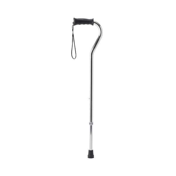 Medline Aluminum Offset Cane with Gel Grip, Chrome MDS86440CHRH - main
