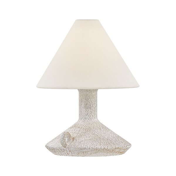 Troy Lighting Passage 1 Light Rechargeable Table Lamp in Patina Brass/Ceramic Riven Chalk Finish RTL4412-PBR/CVC - main