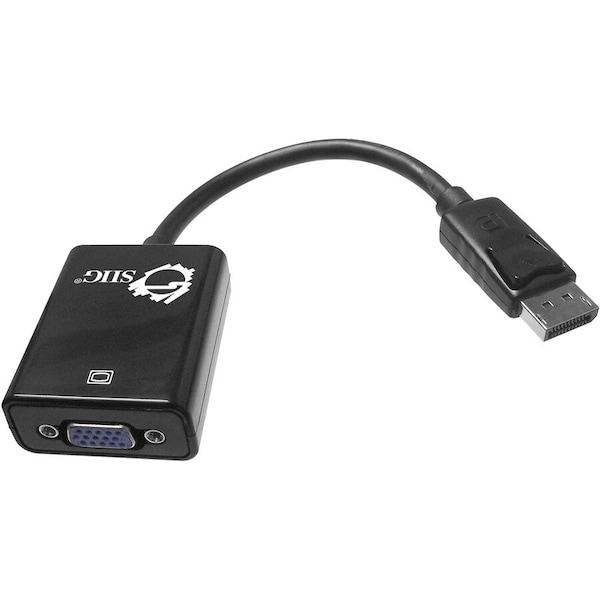 Siig DisplayPort to VGA Adapter - DisplayPort Male Digital Audio/Video, HD-15 Female VGA - 9.5" CB-DP0082-S1 - main