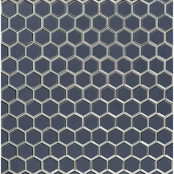Msi Vague Blue Hexagon Sample Glass Mesh-Mounted Mosaic Tile ZOR-MD-0527-SAM - main