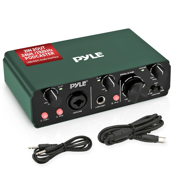 Pyle USB Audio Interface for Recording, Streaming & Podcasting PMUX42 - main