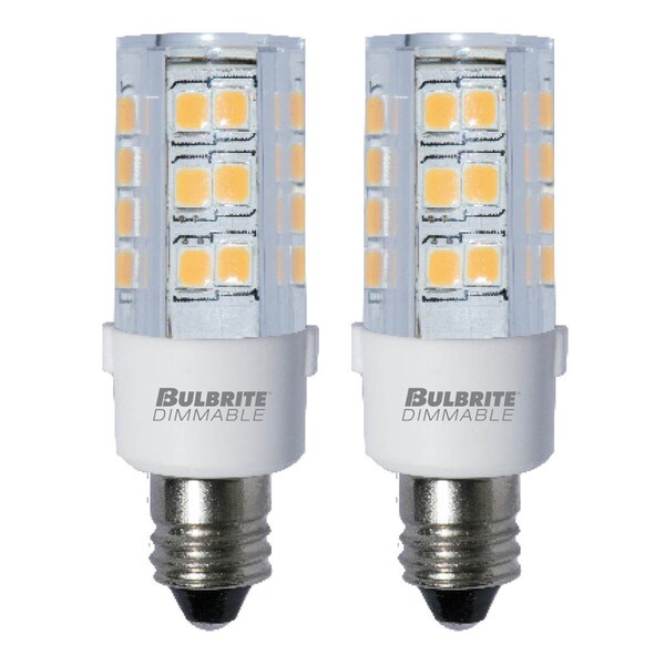 Bulbrite 35-Watt Equivalent T4 Dimmable Mini-Candelabra LED Light Bulb Warm White Light, 2PK 861527 - main
