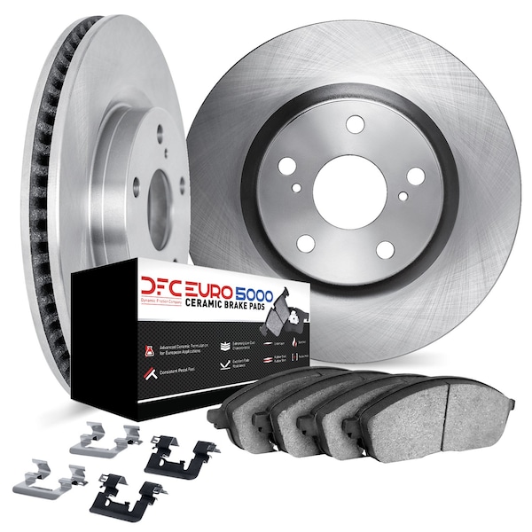 Dynamic Friction Co DFC Rotors with EURO 5000 Ceramic Brake Pads includes Hardware 6612-20111 - main