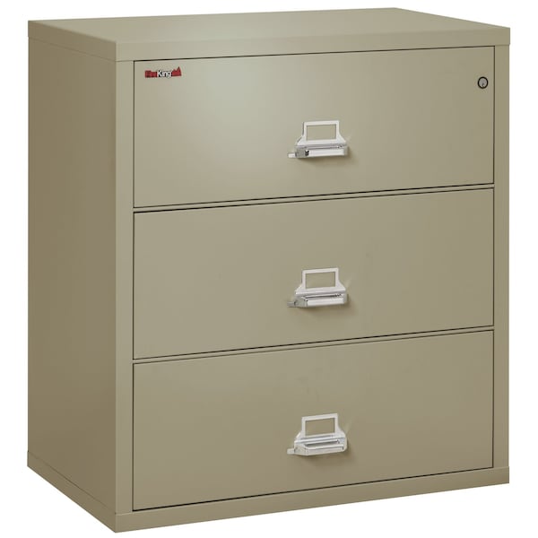 Fireking 3 Drawer, 1 Hr Fire & Impact Rated, 38" Wide Lateral Pewter 3-3822-CPE - main
