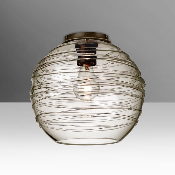 Besa Lighting Besa, Wave 10 Ceiling, Smoke, Bronze Finish, 1x60W E26 base 462702C-BR - main