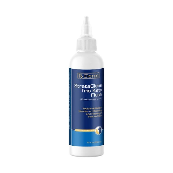 Rx Vitamins StrataClens Tris Keto Flush Solution (Ketoconazole 0.1%), For Dogs & Cats, 12 fl oz (355mL) 7012 - main
