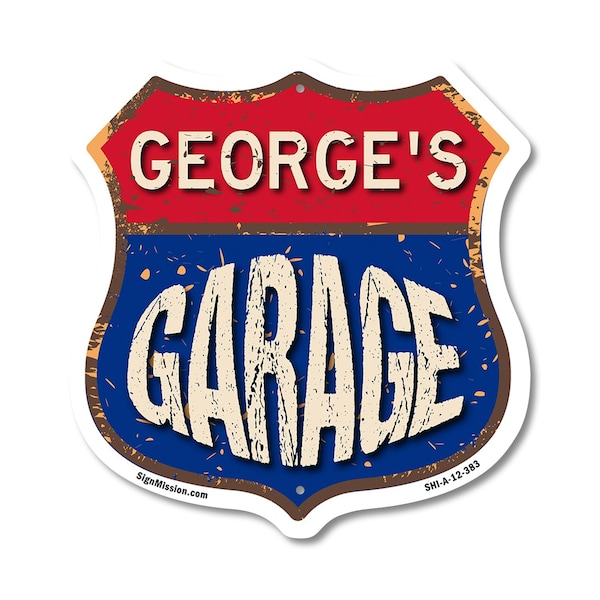 Signmission George's Garage, 12 Inch X 12 Inch, Aluminum Metal Sign SHI-A-12-383-GEORGE - main