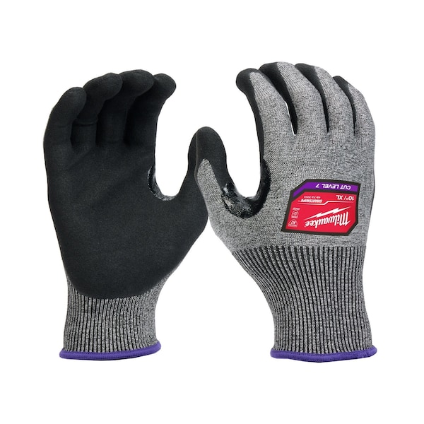 Milwaukee Tool Cut Protection Dipped Gloves, Cut Level A7 , Dipped , Nitrile , Rough , X-Large 1 PR 48-73-7013 - main