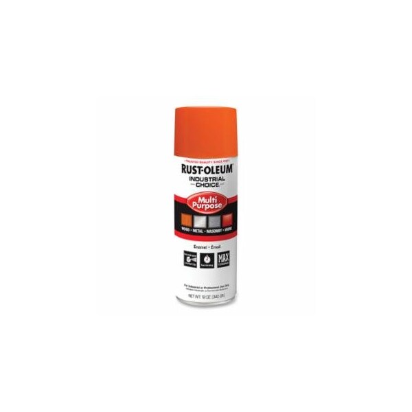 Rust-Oleum Industrial Choice 1600 System Enamel Aerosol, 12 oz, OSHA Safety Orange, Hi-Gloss, 6PK 647-1653830V - main