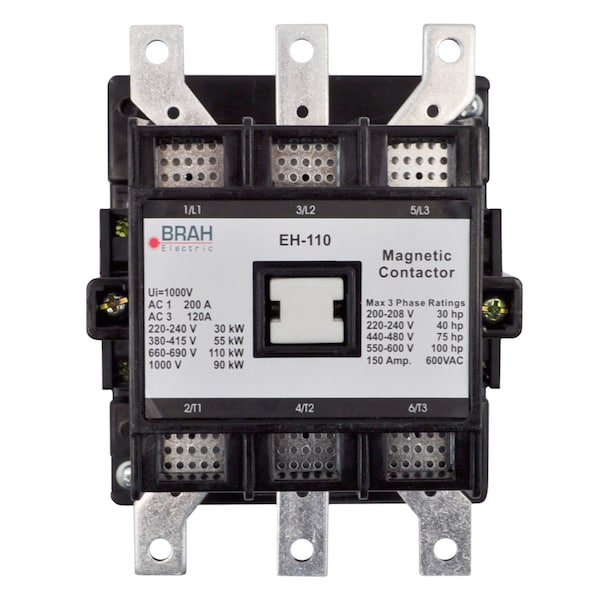 Brah Electric , Replacement 120A 600V 3P with 240VAC Coil for EH Series Contactor EH-110-30-22AK BEH-110-30-22AK - main