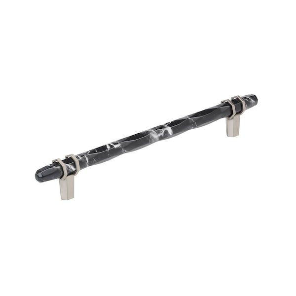 Amerock Carrione 8 inch 203mm Center-to-Center Marble Black/Satin Nickel Cabinet Pull BP36663MBKG10 - main